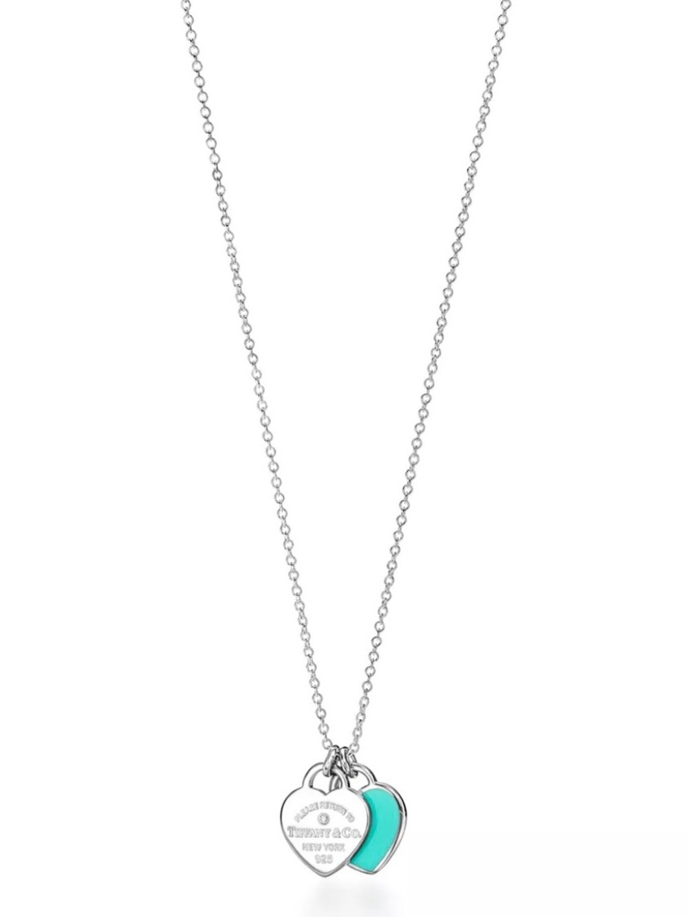 Heart Pendant in Silver, Tiffany Blue® with a Diamond, Mini